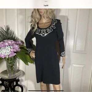 St John Evening Sz 8 paillette sequin Swirl Geo suit Dress haute couture 🍾